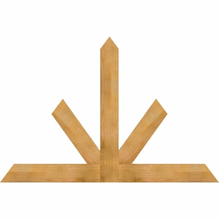 Ekena Millwork Saratoga Rough Sawn Timber Gable Bracket, Western Red Cedar, 72"W x 48"H x 2"D x 6"F, 16/12 Pitch GBW072X48X0206SAR00RWR